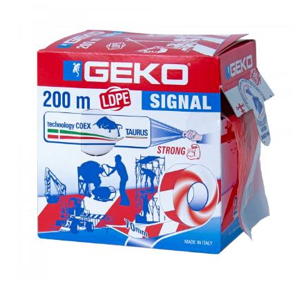GEKO FITA DE SINALIZACAO 200 MT VERMELHO/BRANCA - gasidouro