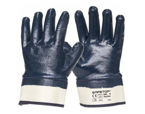 SAFETOP LUVAS NITRILO AZUL PUNHO TELA G157 Nº9