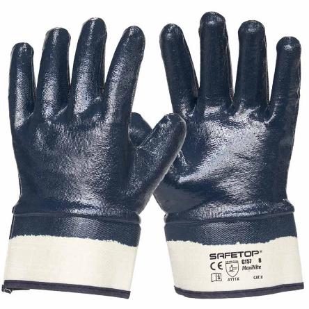 SAFETOP LUVAS NITRILO AZUL PUNHO TELA G157 Nº10