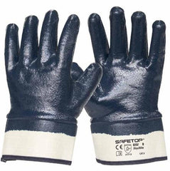 SAFETOP GUANTES NITRILO AZUL PUÑO TEJIDO G157 N.º 10