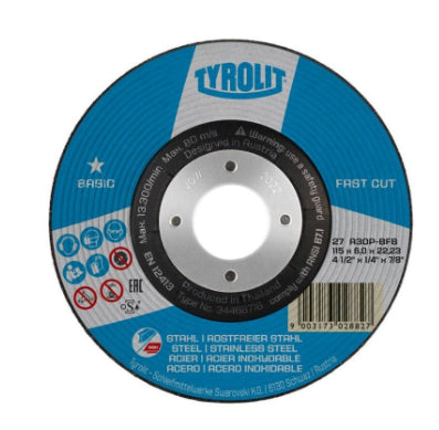 TYROLIT  DISCO REBARBADORA FERRO 115X6