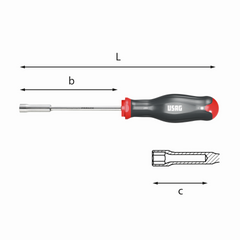 USAG 299 4 LONG HANDLE SOCKET WRENCH