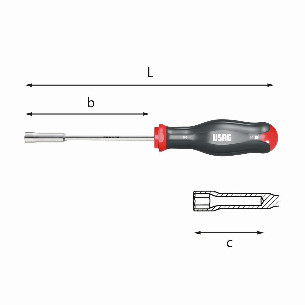 USAG 299 10 LLAVE DE VASO LARGA MANGO