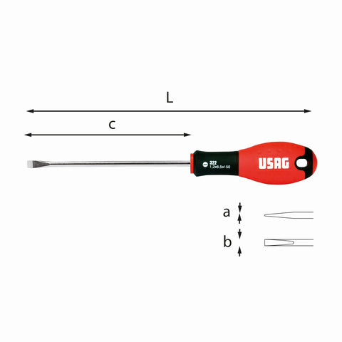 USAG 322 0.6X3.5X75 CHAVE FENDA