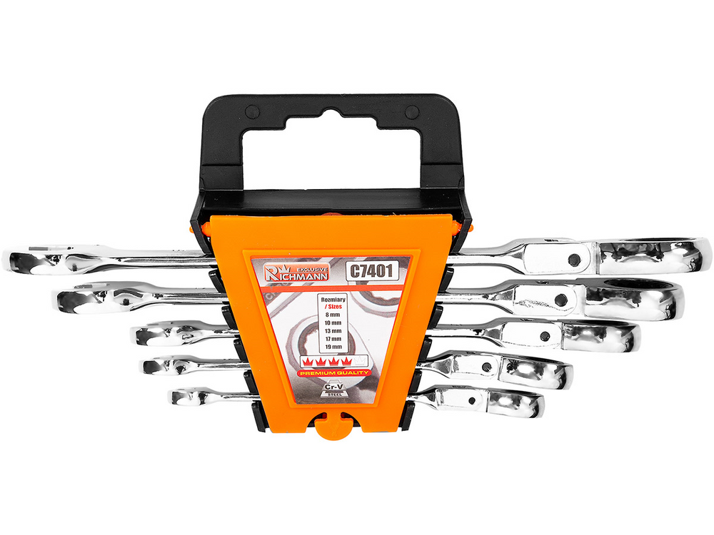 RICHMANN JUEGO LLAVE BOCA/ESTRELLA CON CARRACA 5PCS C7401