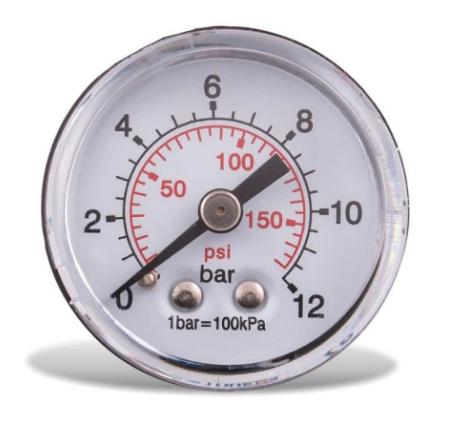 GAV MANOMETRO PARA COMPRESSOR 1/8 12BAR HORIZONTAL