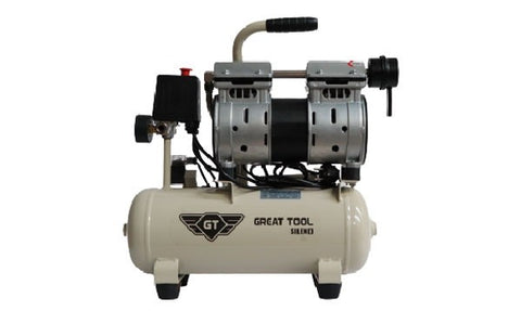 Compressor Silencioso Isento De Óleo 8L 0.75HP 230V Great Tool GTCP008000CMS